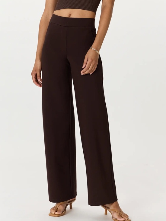 Quince Pants - Quince Wide-Leg Ponte Pants — Dark Brown